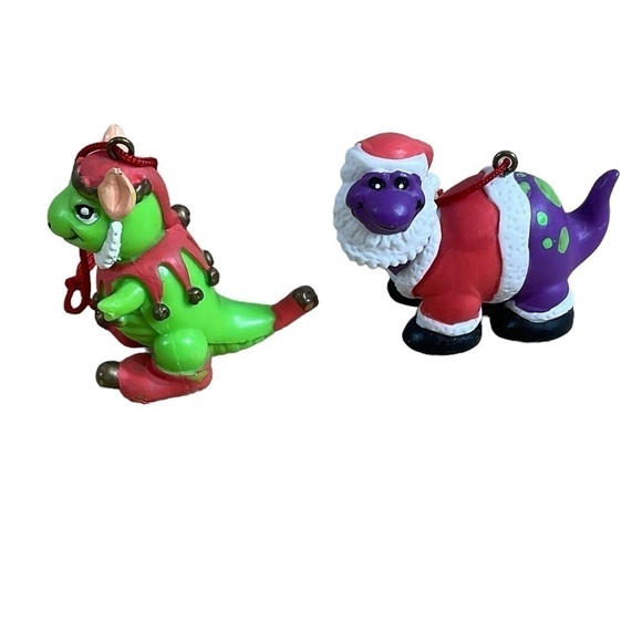 1993 House of Lloyd 2 Christmas Dinosaur Hanging Ornaments Vintage Collectibles - Picture 2 of 9